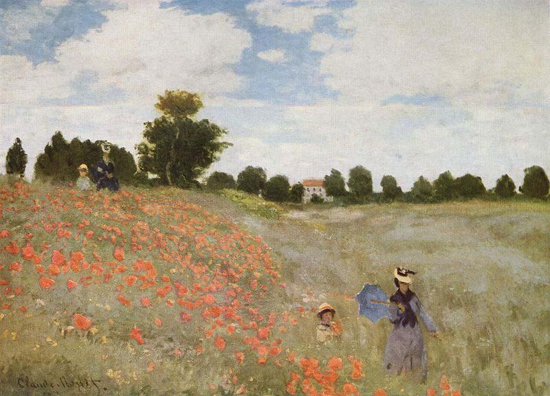 Claude Monet Poppies Blooming, oil painting image